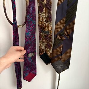 Bundle Ermenegildo Zegna Purple and Brown Paisley Tie